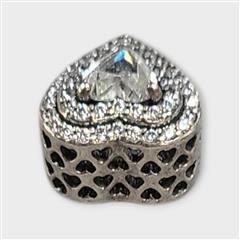 Authentic Pandora Charm, Sparkling Levelled Hearts, #799218C01